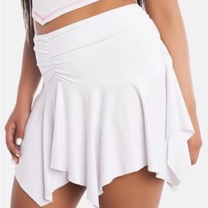 Plus Size Generation Kiss Ruched Handkerchief Hem Mini Skirt
